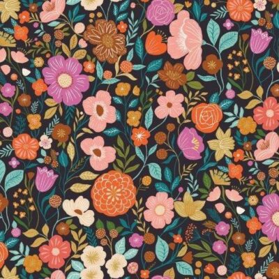 Flower Field  Black