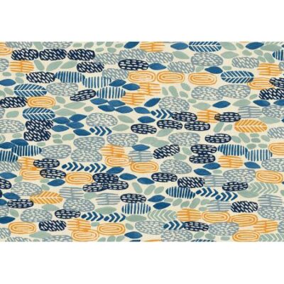 Pond  River Rocks Unbleached Fabric