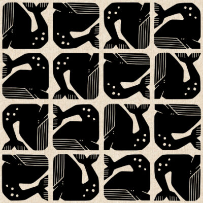 Grumpy Whale  Night Sky Unbleached Canvas