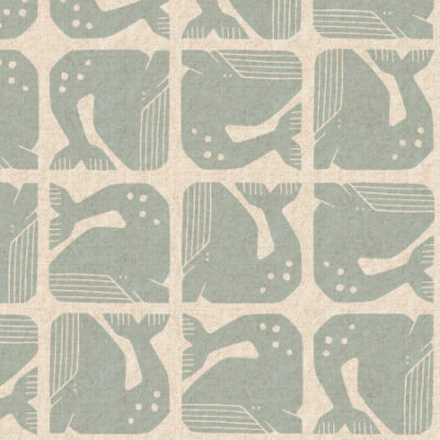 Grumpy Whale  Sky Blue Unbleached