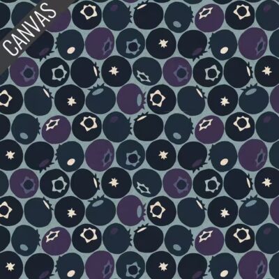 Blueberry  Downpour Unbleached Canvas