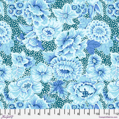 Floral With Dots  Blue