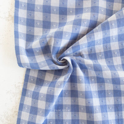 Gingham Dobby Hearts  Alice Blue