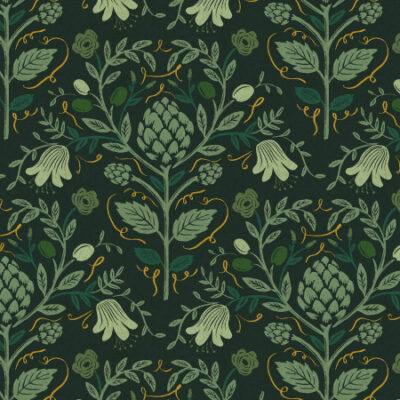 Artichoke  Cream Metallic Canvas