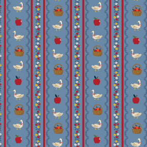 Farmhouse Stripe  Blue Canvas