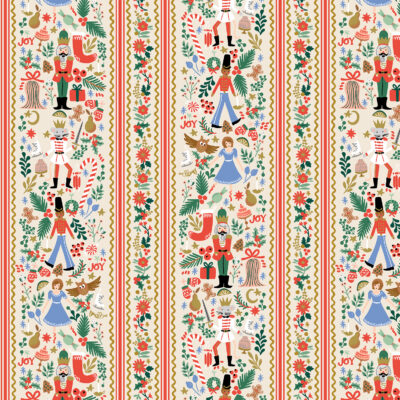Holly Jolly Nutcracker  Cream/Gold Metallic